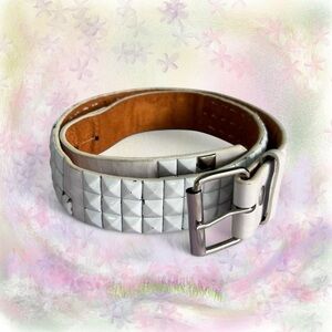white studded belt
